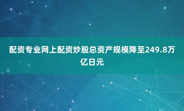 配资专业网上配资炒股总资产规模降至249.8万亿日元